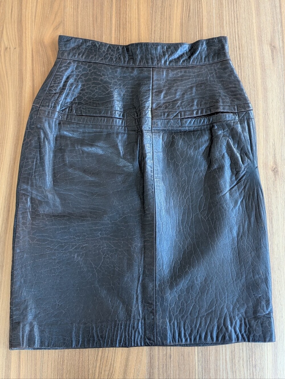 Genuine Leather Carmelo Pomodoro Chocolate Brown Skirt